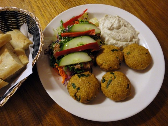 Felafel plate at Golden Grill Turkish Restaurant in Werribee.