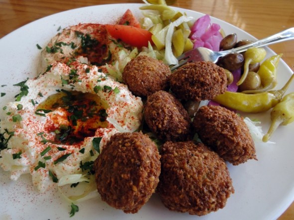 Falafel plate at Abbout Falafel House in Sydney Rd, Coburg.