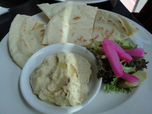 "Baba-ghanouj" plate at VU Halal Kitchen.