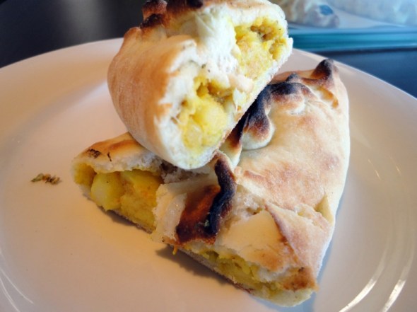 Spicy potato curry pie at VU Halal Kitchen.